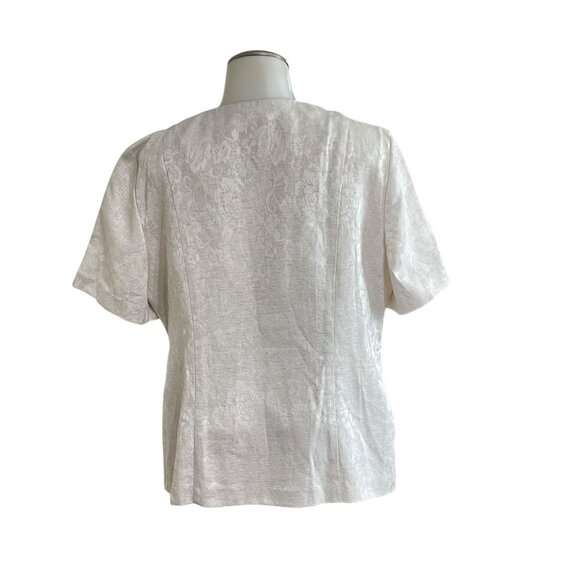 Perceptions Womens Floral Textured Jacket Size 14 Rayon/Polyester/Linen Blend - Picture 11 of 12